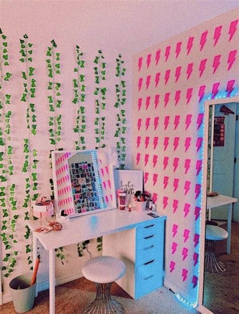 Pink Lightning Bolt Room Decor Aesthetic Wallpaper Wall Etsy