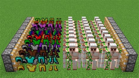 X400 Iron Golems And X100 Armors Combined In Minecraft Youtube