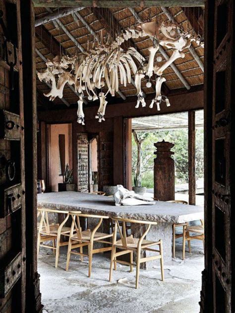 Hippopotamus Skeleton Chandelier In The Dining Room Interiors By Color