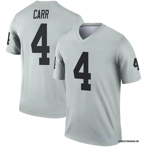 Nike Derek Carr Las Vegas Raiders Youth Legend Inverted Silver Jersey