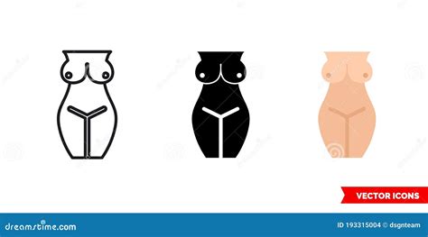 Nude Icon Of Types Color Black And White Outline Isolated Vector Sign Symbol Stock Vector
