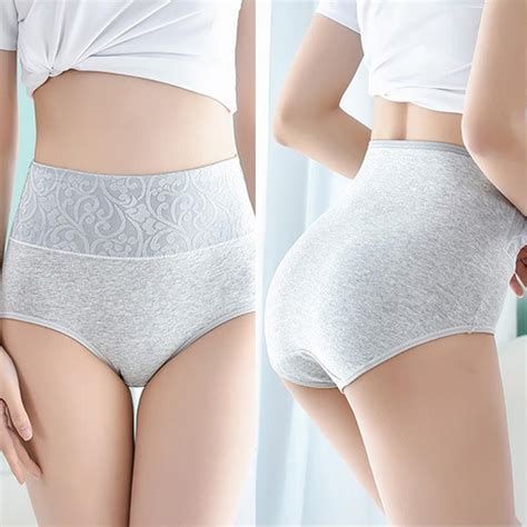 Cheap LANGSHA L 5XL 5Pcs Set High Waist Women S Panties Breathable