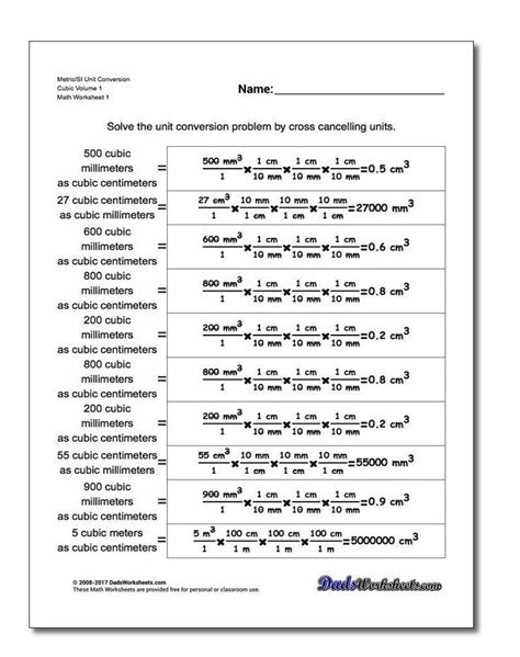 Unit Conversion Worksheet Chemistry