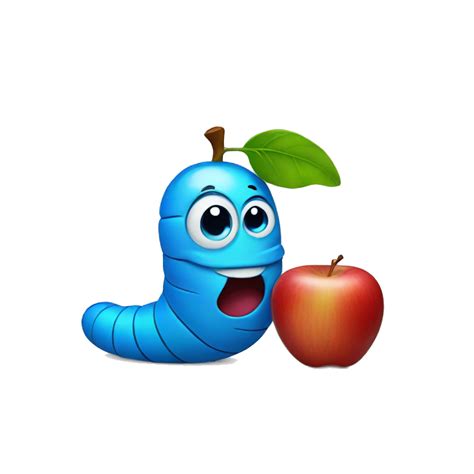 Realistic Apple With Worm Ai Emoji Generator