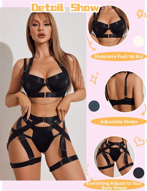 Avidlove Lingerie Set For Women Sexy Strappy Lingerie Underwire Push Up