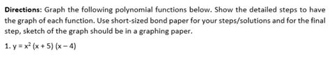 Solved Directions Graph The Following Polynomial Functions Below