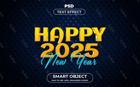 Happy New Year Golden D Text Effect Photoshop Premium Psd File