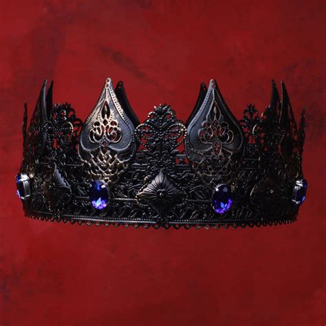 The Black Crown King Crown Gothic Crown King Crown Spiked Etsy