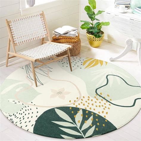 Lahome Boho Round Rugs 4ft Washable Non Slip Small Round