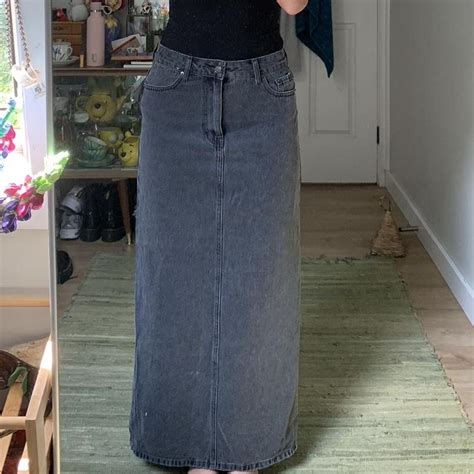 Glassons Denim Maxi Skirt Size Shown On A Size Depop