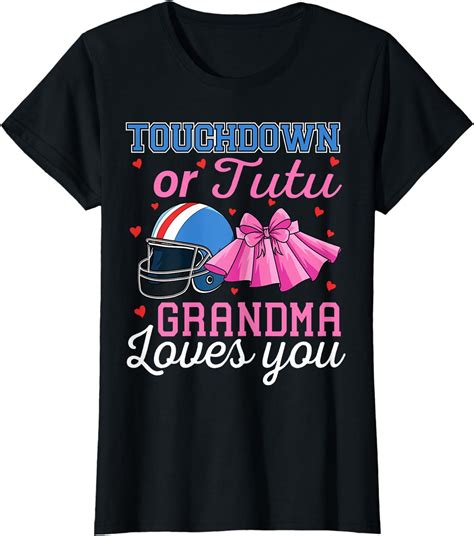 Touchdown Or Tutus Gender Reveal Announcement Baby Shower T Shirt