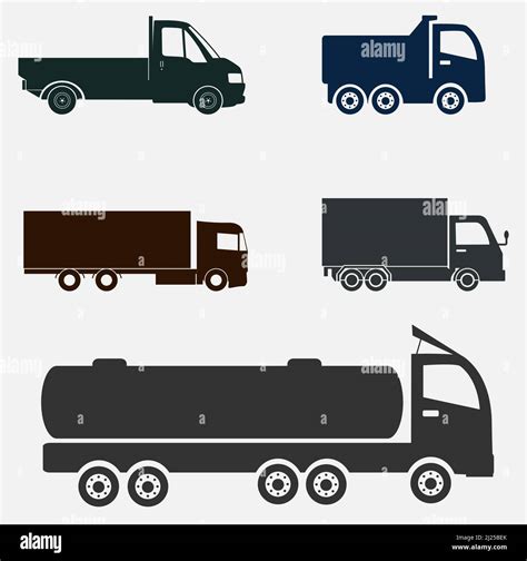 Heavy Transport Vehicles Icon Set Stock Vector Image Art Alamy