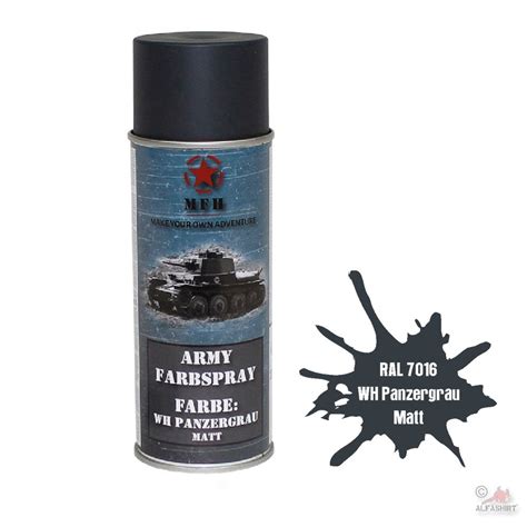 Army Farbspray RAL 7016 WH Panzergrau Anthrazitgrau Marine Wehr Militär