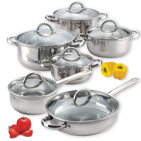 Cookware Stainless Steel Set Pans Pots Lids Kitchen Stainless Steel