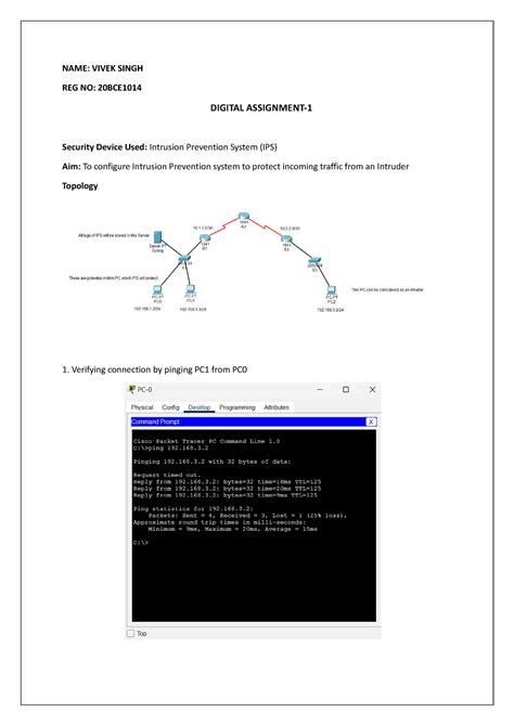 Da1 Ism Assignment Was To Configure An Intrusion Prevention System In Cisco Packet Tracer