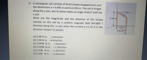 Solved A Rectangular Coil Consists Of N Closely Chegg