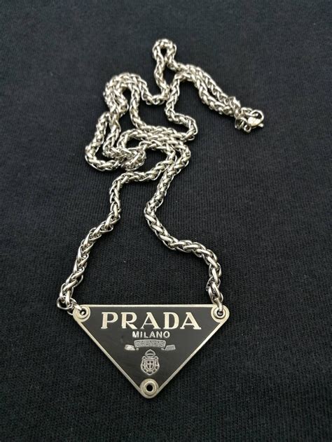 Prada 💥RARE💥Prada Triangle Necklace Chain Pendant Silver Colour | Grailed