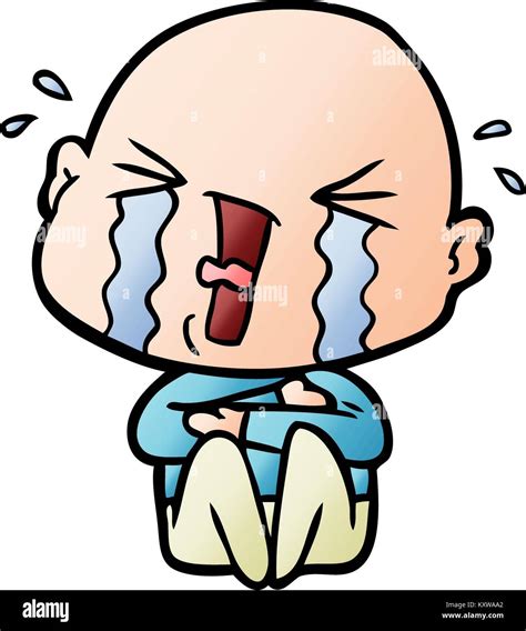 Cartoon Crying Bald Man Stock Vector Image Art Alamy