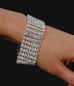 Row Crystal Rhinestone Stretch Bracelet Jewelry For Bodybuilding Competition Bikini