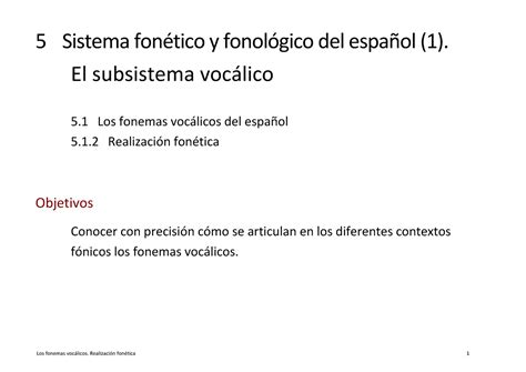 Los Fonemas Voc Licos Realizaci N Fon Tica Sistema