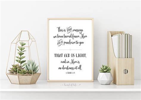 Bible Verse Scripture Art Printable 1 John 15 God Is Light Etsy