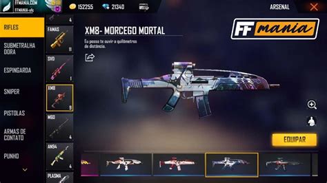 Free Fire Garena libera skins das armas Morcego Mortal grátis Free