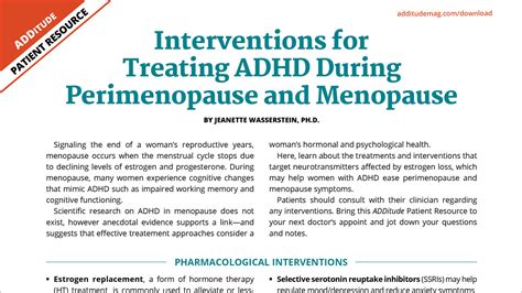 Menopause And Adhd Treatments Free Guide For Women