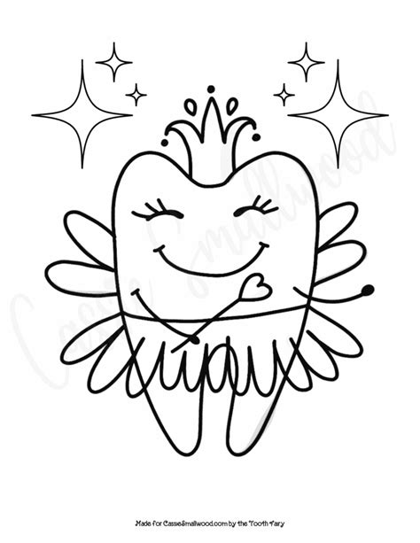 Free Tooth Fairy Coloring Sheet Cassie Smallwood