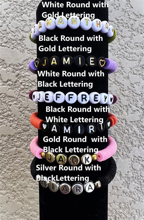 Personalized Name Bracelets W 72 Colors Heishi Bead Bracelet