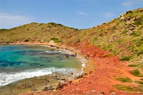 Red Rocks On Playa De Cavalleria Menorca Stock Image Image Of