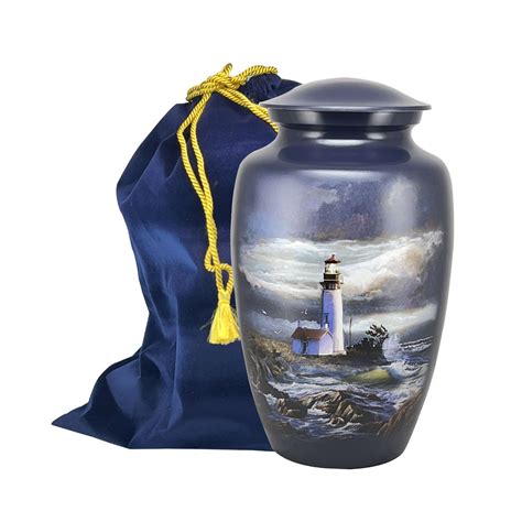 Lighthouse Urn Blue Color Design Cremation Urns For Human Ashes