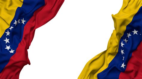 Bolivarian Republic Of Venezuela Flag Cloth Wave Banner In The Corner