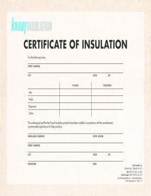 Insulation Certificate Template Fill Online Printable Fillable