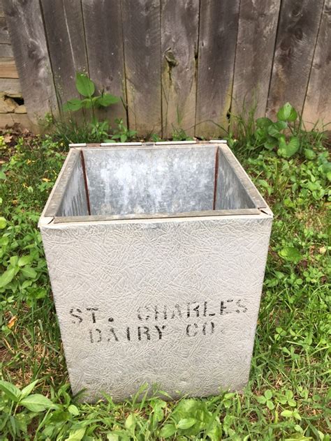 Vintage St Charles Dairy Co Metal Milk Delivery Box Planter Etsy