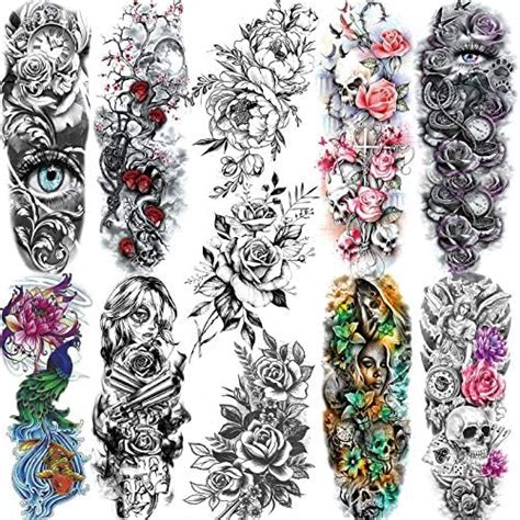 Cerlaza Large Temporary Tattoos For Women Girls Flower