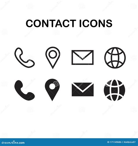 Conjunto De Vectores De Iconos De Contacto Iconos Para El Diseño De