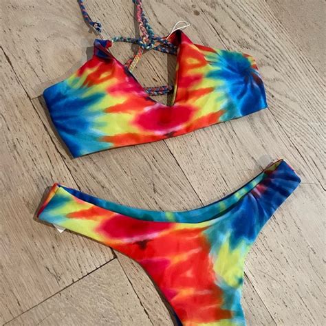 Zaful Swim Zaful Cheeky Tie Dye Bikini Poshmark