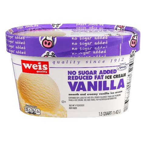 Weis Quality Ice Cream No Sugar Added Vanilla 48 Fl Oz