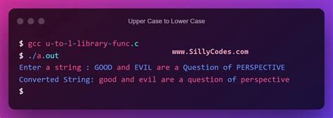 Convert String From Uppercase To Lowercase In C Language