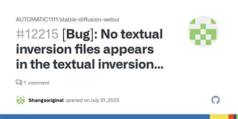 Bug No Textual Inversion Files Appears In The Textual Inversion