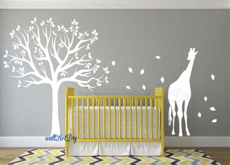 Nursery wall decals Tree wall stencil White tree wall decals