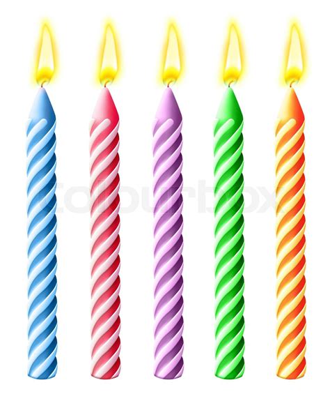 Illustrated Burning Birthday Candles Stock Image Colourbox