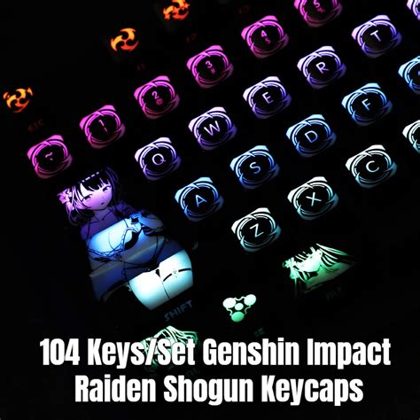 Tu Lar Set Genshin Darbe Raiden Anianieme Zel Keycaps Tasar M