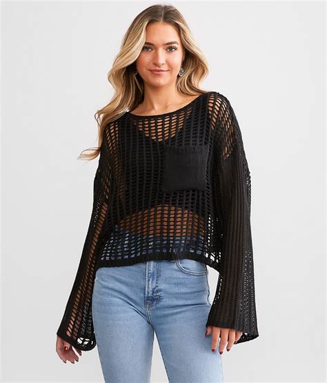 Willow And Root Cropped Sweater Womens Sweaters In Black Buckle