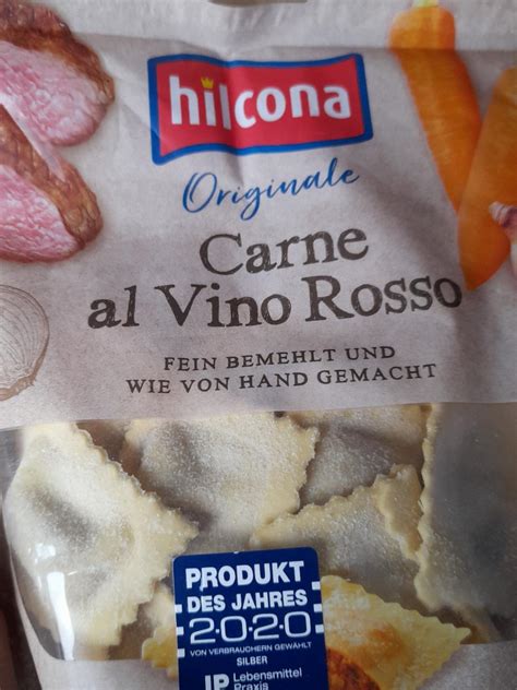 Ravioli Carne Al Vino Rosso Hilcona Kalorie Kj A Nutri N Hodnoty