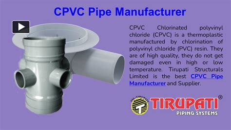 PPT CPVC Pipe Manufacturer And Supplier In India PowerPoint