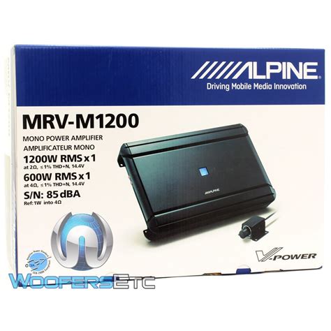 Alpine MRV M1200 Monoblock 1200 Watts RMS Class D Amplifier