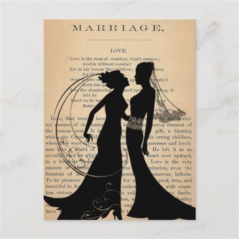 Vintage Love Marriage Lesbian Wedding Longfellow Postcard Zazzle