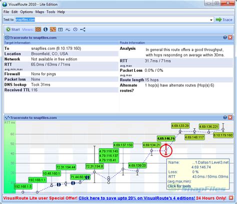 VisualRoute Lite Edition screenshot and download at SnapFiles.com