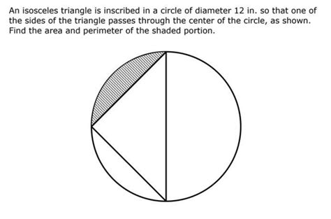 Solved An Isosceles Triangle Is Inscribed In A Circle Of
